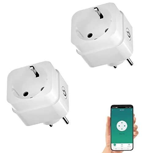 Produktbild: Jinvoo WLAN Fernbedienung Mini Steckdose,Funksteckdosen Set Mit Fernbedienung,Kompatibel Alexa und Google Home Geräte,Home Aufputz Smart Life Plug,Tuya App Sprachsteuerung,16A,2er Pack, White