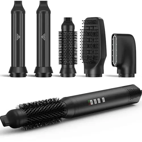 Produktbild: JINYAWA 5 in 1 Airstyler, Hairstyler Set mit 110000 U/Min, Air Styler Föhnbürste, Warmluftbürste, Lockenstab Automatisch, Haarstyling Geräte, Glätten Lockenstab
