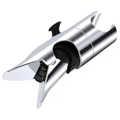 Produktbild: JINYOMFLY Handbrause Halterung, Verstellbar Duschhalterung mit 1 Haken, Universal Duschkopfhalterung, 360° Drehbar Brausehalter für Slide Bar 18-25mm Außen Durchmesser, Brausekopfhalter Für Badezimmer