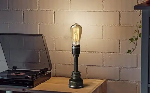 Produktbild: JINYU Schreibtischlampe im amerikanischen Dorf-Stil, kreative Tischlampe, Metalllegierung, Wasserrohr, Nachttischlampen, industrieller Steampunk-Retro-Sockel, E27-Fassung, Beleuchtung,Keine Glühbirne