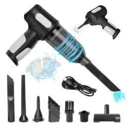 Produktbild: Jirmerp 3 In 1 Handstaubsauger,9000PA Handstaubsauger Akku Handsauger Kabellos Mini-Tragbarer Wiederaufladbarer Handstaubsauger mit Typ-C-Aufladungden Auto,Küche, Haus, Tierhaare (schwarz)