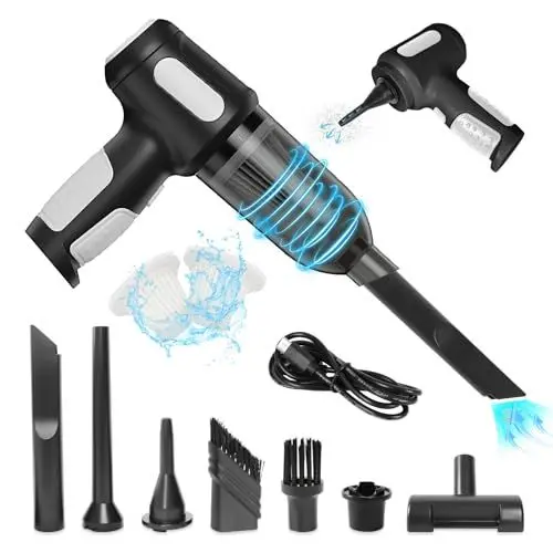 Produktbild: Jirmerp 3 In 1 Handstaubsauger,9000PA Handstaubsauger Akku Handsauger Kabellos Mini-Tragbarer Wiederaufladbarer Handstaubsauger mit Typ-C-Aufladungden Auto,Küche, Haus, Tierhaare (schwarz)