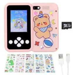 Produktbild: Jirmerp Kinder Handy,Smartphone für Kinder Touch-Screen Spielzeug-Handy mit Kamera, Musik und Spielfunktionen mit Aufkleber 32 GB Speicherkarte Blau