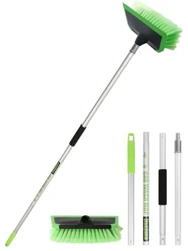 Produktbild: 2-in-1-Autowaschbürste mit Abstreicher, PBT Weichborsten Detailbürst 60