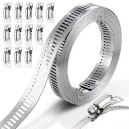 Produktbild: JIZZU 3M Schlauchschellen Edelstahl, Einstellbare Rohrschellen Edelstahl Schlauchklemmen Schlauchclips Kit mit 12 Stück Schraube Klemme, für Wasser Rohr/Tank/Gas Rohr/Kühler/Automobil Tubing