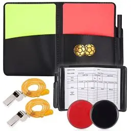 Produktbild: JIZZU FußBall Schiedsrichter Karte, 2 Stück Rot Gelb Schiedsrichter Karte, Schiedsrichter Pfeifen Set mit 2 Metall Pfeife, Toss Coins für fußballspiel