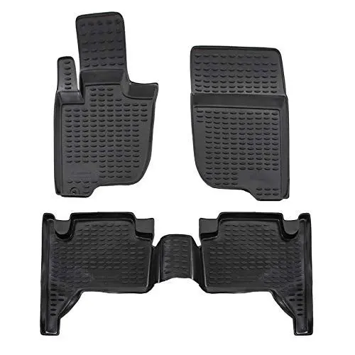 Produktbild: J&J AUTOMOTIVE | 3D Design Gummimatten Gummifußmatten Für L-200 4-Türer 2006-2015, Schwarz, Anti-Rutsch, Ohne Geruch, Allwetter, Rand 3cm, 4-Teilig