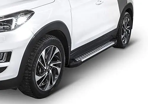 Produktbild: J&J AUTOMOTIVE | Advanced Rival Trittbretter, Einstiegsleisten mit Abe Passend Für Tucson TL, TLE 2015-2018 OEM, 1 Set Trittbretter (L+R), Alu-Silber