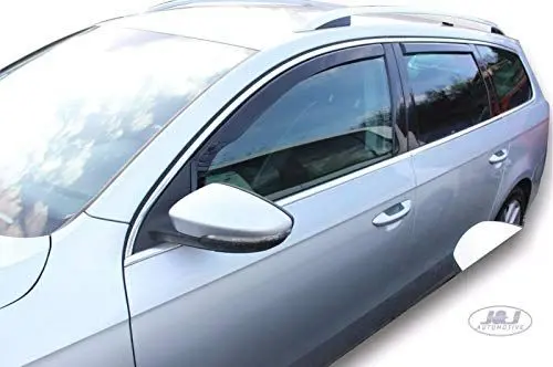Produktbild: J&J AUTOMOTIVE | Windabweiser Passend Für Passat B6 / B7 Kombi 2005-2014, Heko Regenabweiser, Getönt, Set 4-Teilig, Vorne, Hinten, Aerodynamisch