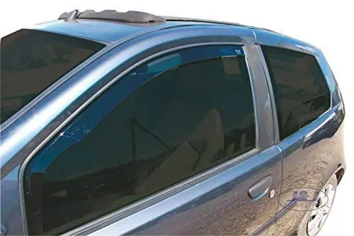 Produktbild: J&J AUTOMOTIVE | Windabweiser Passend Für Punto Ii-III 3-Türer 1999-2018, Heko Regenabweiser, Getönt, Set 2-Teilig, Vorne, Aerodynamisch