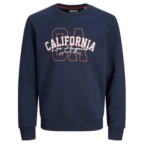 Produktbild: JJ REBEL Herren JREBNEWYORK Sweat Crew Neck SN Sweatshirt, Sky Captain, XS