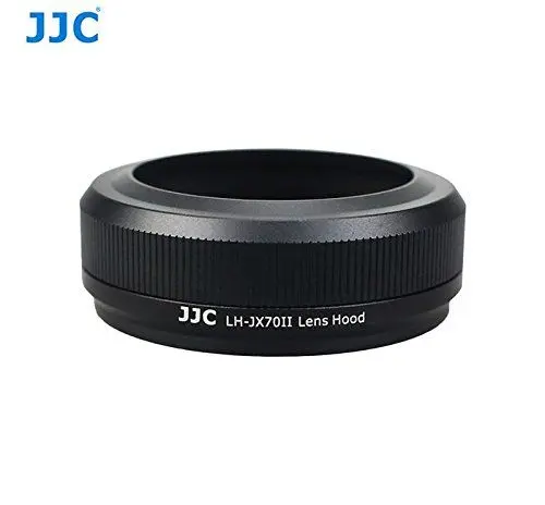 Produktbild: JJC LH-JX70II Schwarz Gegenlichtblende (Sonnenblende, Streulichtblende) inkl. Adapterring für Fujifilm FinePix X70 - ersetzt LH-X70 - Für Original Fuji Objektivdeckel