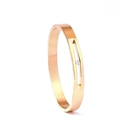Produktbild: JJDreams Armreif Edelstahl Damen Gravur Armreif Rosegold 8MM Einfache Stil Armspange Geschenk für Damen