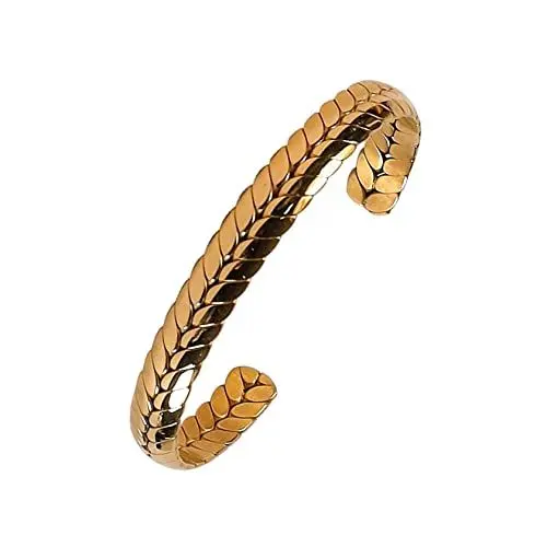 Produktbild: JJDreams Edelstahl Armreif Damen Gold Offener Armspange Oval Armreif Armband Geschenk für Damen