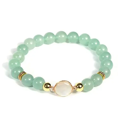 Produktbild: JJDreams Edelsteine Perlenarmband Damen,8MM Armband mit Opal Anhänger,Heilsteine Armbänder Amethyst