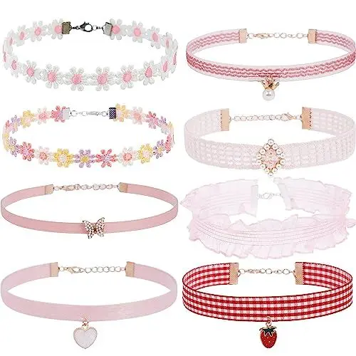 Produktbild: JJDreams Rose Bunte Choker Halskette Verstellbare Strand Halskette Schmuck Zubehör Hawaii Halskette Set für Frauen