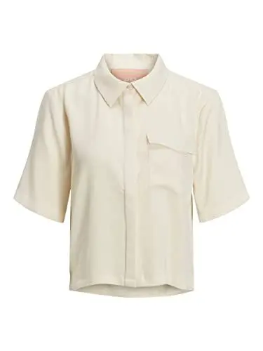 Produktbild: JACK & JONES Damen Jjxx Jxlark Satin Ss Shirt Sn Hemdbluse, Seedpearl, XL