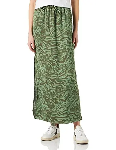 Produktbild: JACK & JONES Damen Jjxx Jxmaria Midi Satin Skirt Wvn Sn Rock, Loden Frost/Aop:aop, M