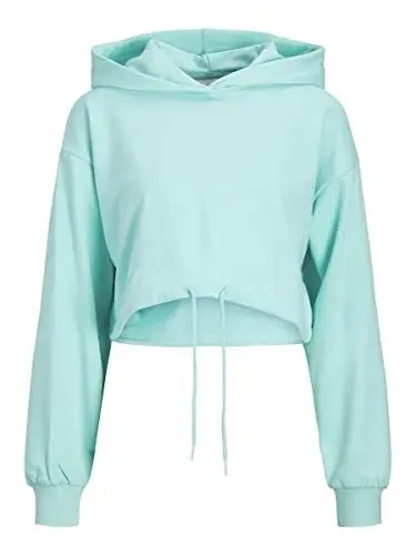 Produktbild: JJXX Women's JXALFA Loose Every Crop Hoodie Kapuzenpullover, Aruba Blue, L