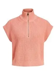 Produktbild: JJXX Women's JXFLORENCE Twist Half Zip Knit Vest Pullover, Coral Haze, M