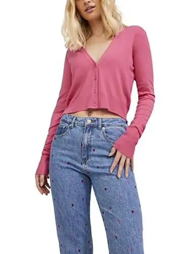 Produktbild: JJXX Women's JXISABEL LS Soft Cropped Knit Cardigan, Carmine Rose, XL