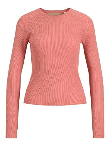Produktbild: JJXX Women's JXTAYA LS Ribbed Crew Neck Knit Pullover, Coral Haze, L