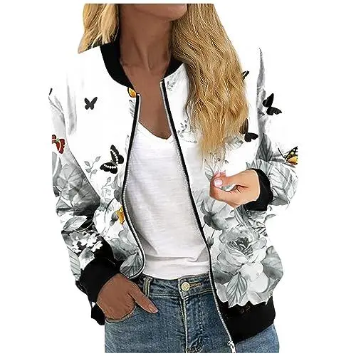 Produktbild: JKJFJKA Dünne Jacke Parka Jacke Damen College Jacke Damen Jacke Damen Frühling Elegant Damen Jacke Übergangsjacke Parka Damen Neon Jacke Trencoat Mantel Jacke Khaki Damen Festliche Oberteile Damen