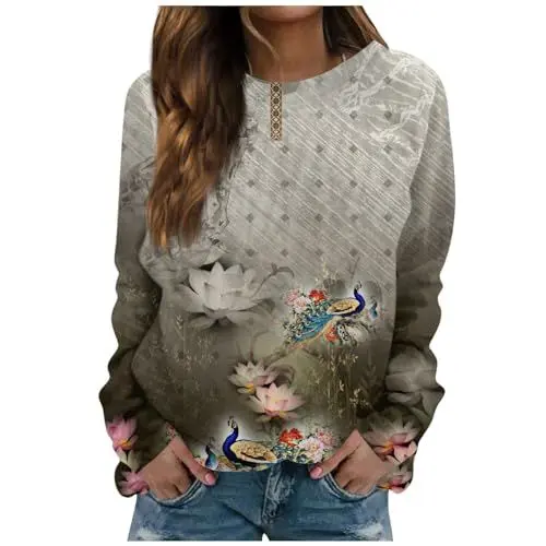 Produktbild: JKJFJKA Hässliche Weihnachtspullover Für Damen Herbstmode 2023 Tops Weihnachten Sexy Langärmelige Tops Für Damen Weihnachten Plus Size Tops Damen Herbstmode 2023 Tops Sweatshirt Für Damen