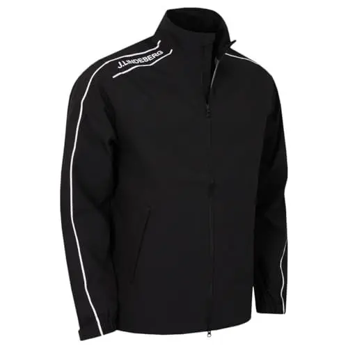 Produktbild: J.Lindeberg Herren Theo wasserdichte Winddichte Golf-Regenjacke - Schwarz - L