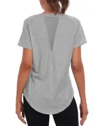 Produktbild: Jlowesun Fitness Shirt Damen Kurzarm, Leichtes Atmungsaktiv Funktions Back Mesh Sportoberteil Damen Fitness, Rundhals Sport Top Damen Passend für Fitness Laufshirt Yoga XXXL
