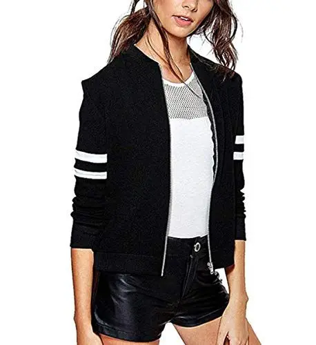 Produktbild: JLTPH Damen Bomberjacke Blumen Bedruckte Langarm Zipper Baseball Mantel Kurzjacke Fliegerjacke Bikerjacke Pullover Jacke Outwear Tops Coat