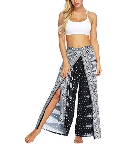 Produktbild: JLTPH Damen Haremshose Digital Gedruckt Baggy Hippie Boho Yoga Hosen Hosenrock Aladinhose Pumphose Pluderhosen