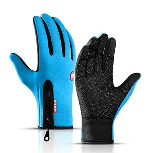 Produktbild: JLTPH Fitness Handschuhe Wasserdichte Outdoor Handschuhe Touchscreen Gloves Winddichte Reißverschluss Sport Fahrradhandschuhe Winter Fleece Bergsteigen Skihandschuhe Crossfit für Männer und Frauen