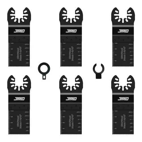 Produktbild: JMD 6 Stück 34 mm Multifunktionswerkzeug-Klingen zum Schneiden von Holz, oszillierende Sägeblätter für Holz, Schnellspanner, Multifunktionswerkzeug, Zubehör für Bosch Dremel, etc