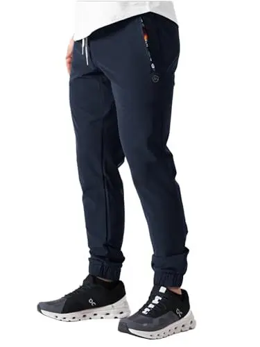 Produktbild: JMIERR Trainingshose Sporthose Jogginghose Herren Freizeithose für Männer Casual Jogger Pants Slim Fit mit elastischem Bund und Kordelzug Sweatpants Cargo Hose mit Reißverschlusstaschen Blau 32