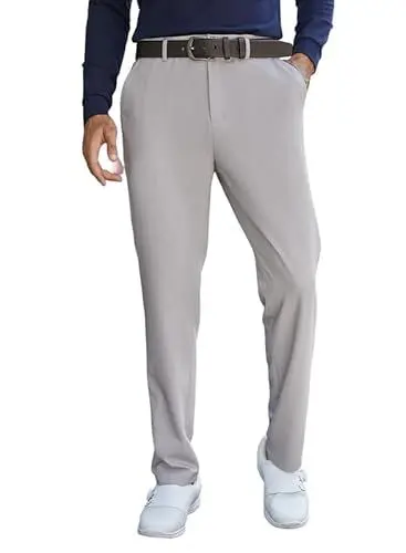 Produktbild: JMIERR Herren Golfhosen Stretch Lang Pants Slim Fit Chino Baumwolle Hosen 2023 Sport Trousers mit 5 Taschen Golf Performance Pant Hellgrau S