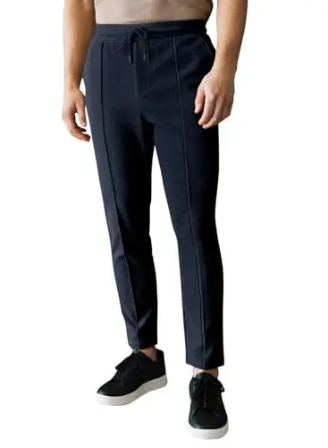 Produktbild: JMIERR Jogginghose Herren Freizeithose Männer Sporthose Herren Casual Jogger Pants Slim Fit Elastische Taille mit Kordelzug Sweatpants Herren mit Taschen Blau L