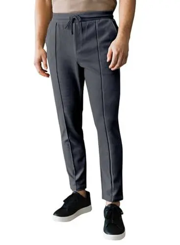 Produktbild: JMIERR Jogginghose Herren Freizeithose Männer Sporthose Herren Casual Jogger Pants Slim Fit Elastische Taille mit Kordelzug Sweatpants Herren mit Taschen Grau L
