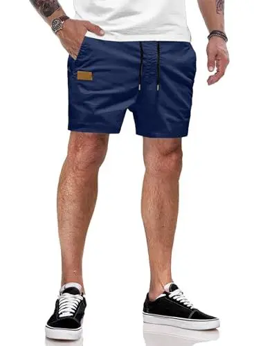 Produktbild: JMIERR Kurze Hosen Herren Baumwolle Shorts Herren Chino Herrenshorts Blau S