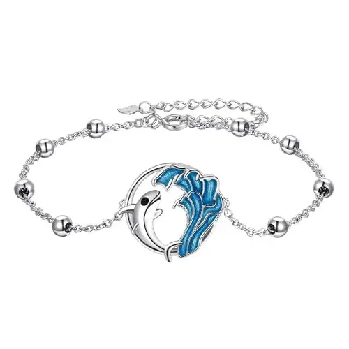 Produktbild: J.MUEN Fußkettchen Silber 925 für Damen,Verschleißfeste Boho-Fußkette, Knöchelornamente für Strandausflüge, Verstellbare Fußkette 22+4cm