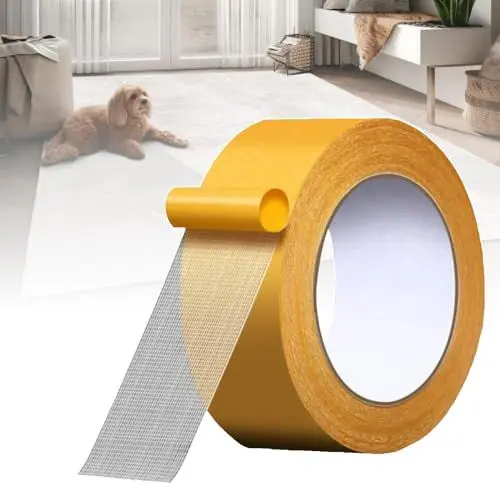 Produktbild: Joaecosmhui Doppelseitiges Klebeband Universal, Verlegeband Doppelklebeband Extra Stark zum Verlegen von Teppich und PVC-Belag, Klebeband für Papier, Kunststoff, Holz etc (1 Rollen, 5cm x 10m)