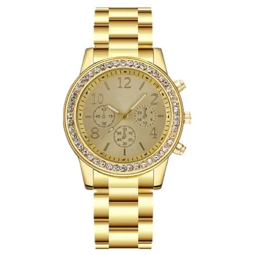 Produktbild: JOATVEE Damen Diamantuhr Chronograph Analog Quarzuhr mit Edelstahlarmband Elegante Damen Business Uhr