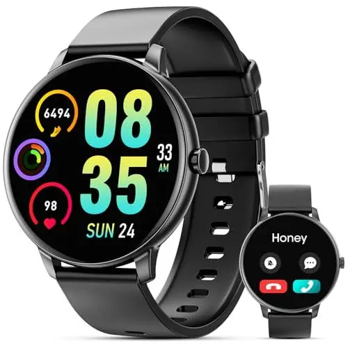 Produktbild: Joautrial Smartwatch für Damen Herren mit Bluetooth Anruf, 1.39“ Smart Watch mit Herzfrequenz Schlafmonitor, Kalorien Schrittzähler, 100+ Sportmodus, Fitnessuhr Uhr für Android iOS (Schwarz)