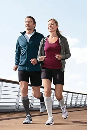 Produktbild: JOBST Sport Laufstrümpfe - Sportkompression für Damen und Herren - hilft, die Durchblutung zu verbessern - weich, leicht und atmungsaktiv, Grau, XL