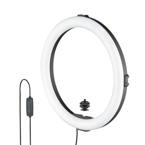 Produktbild: JOBY Beamo Ring Light 12 Zoll - Großes LED Selfie Licht für Handy od. Kamera mit 3 Farbtemperaturen & 10 Helligkeitsstufen, Mobil, Video, Video-Blogs, Live-Streams, Content Creation, Make-Up, Heimbüro