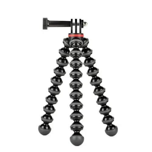 Produktbild: JOBY JB01516-BWW GorillaPod 500 Action flexibles Ministativ (mit Stiftbefestigung für GoPro, 360-Grad-Kameras und andere Action-Kameras, Traglast bis zu 500 g)