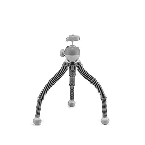 Produktbild: JOBY PodZilla Large Flexibles Stativ mit Kugelkopf, Phone Stativ von den GorillaPod Entwicklern, kompatible mit iPhone, Smartphones, kompakte spiegellose Kameras,Geräte bis zu 2,5 kg, Grau
