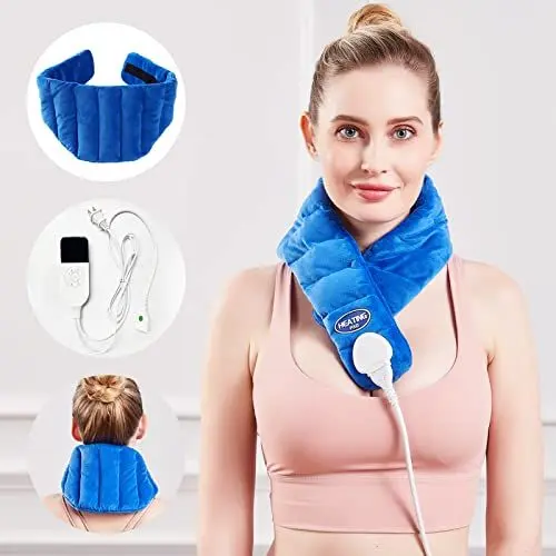 Produktbild: JOBYNA Elektrisch Heizkissen für Nacken, Nackenheizkissen mit Abschaltautomatik, 5s Schnelle Erwärmung 30-70℃ & 10-90 Min Einstellbar Physiotherapie Nackenwärmer（72 * 16cm)