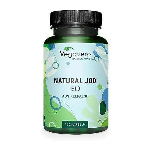 Produktbild: JOD aus Bio Kelp Vegavero® | 100% BIO | Preis-Leistungs-Sieger 2024* | PureSea® aus schottischer Braunalge | 150 µg | Vegan & Ohne Zusätze | Laborgeprüft | 180 Kapseln