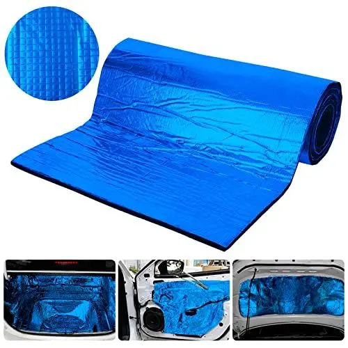Produktbild: Jodimitty Auto Dämmmatte 200cmx50cmx5mm Selbstklebend Schalldämmung Geschlossene Zelle Schaum, Wasserdicht Feuchtigkeitsdicht Dämmmatte Film Van Isolierung Therm Folie Schaum(Blau)